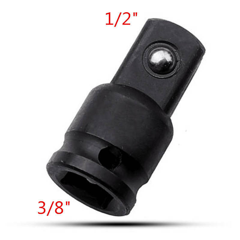 3/8" to 1/2" Drive Socket Reducer Air Impact Heavy Duty Ratchet Adapter Black