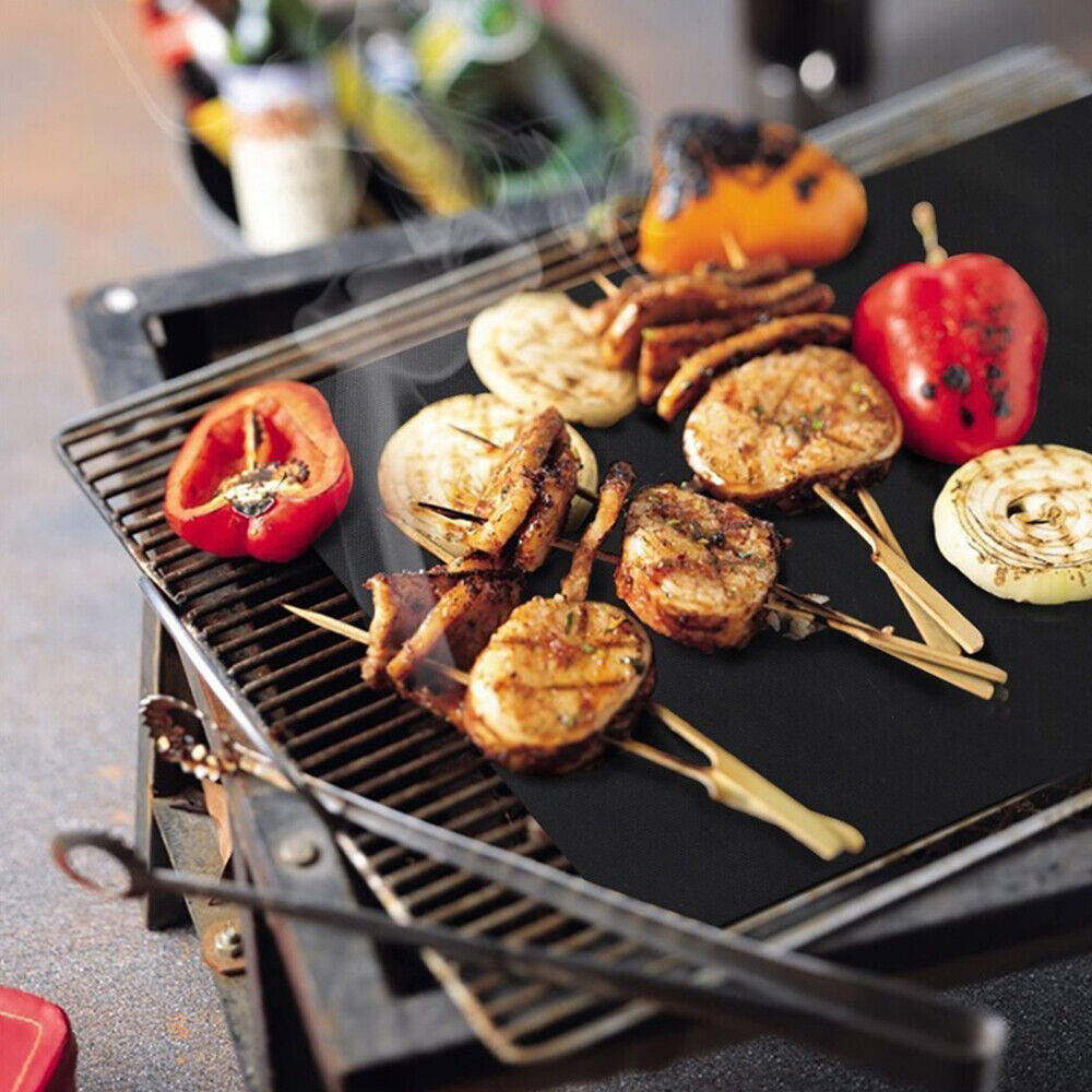 3 BBQ Grill Mat Reusable Sheet Resistant Non-Stick Barbecue Bake Meat