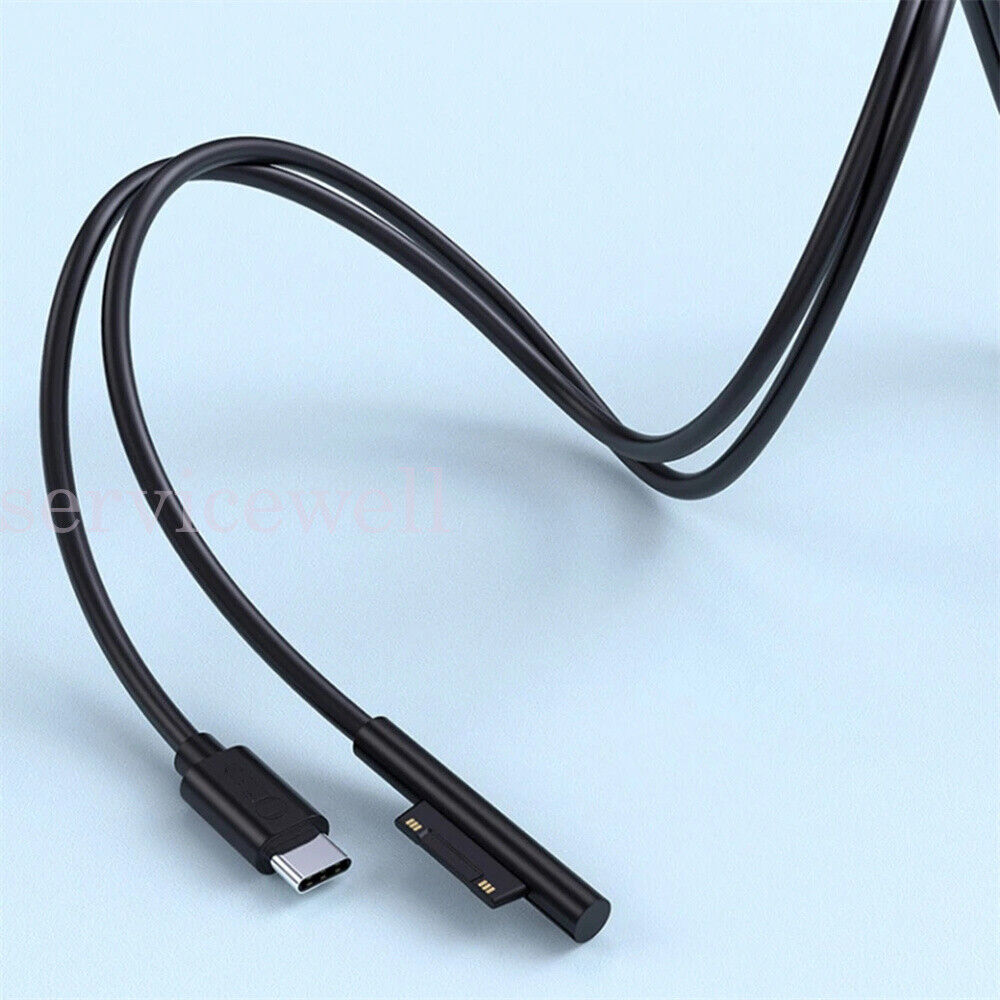 USB C Power Supply PD Fast Charger Cable for Microsoft Surface Pro 7 6 5 4