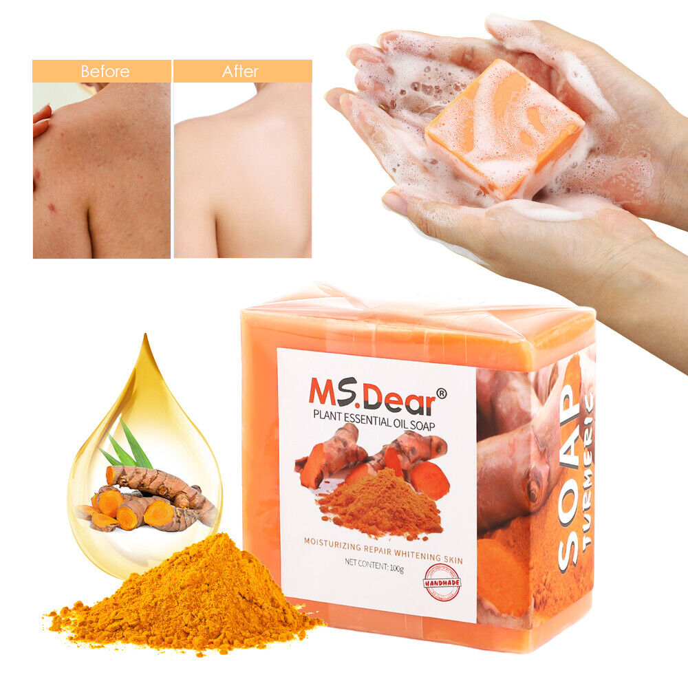 2Pcs Tumeric Soap Skin Whitening Dark Spots lightening Acne Brightening Turmeric