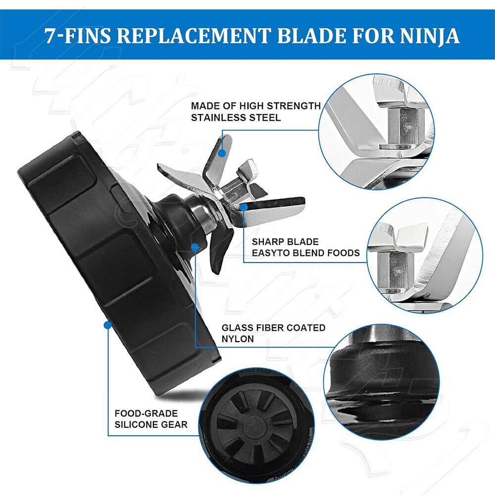 Replacement 7Fin Extractor Blade Blender For Nutri Ninja Auto IQ 1000 1300 1500A