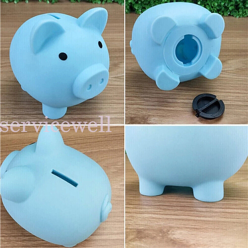 Toy Kids Gift Coin Money Save Openable Box Pig Cash Tin Piggy Bank Plastic Cute