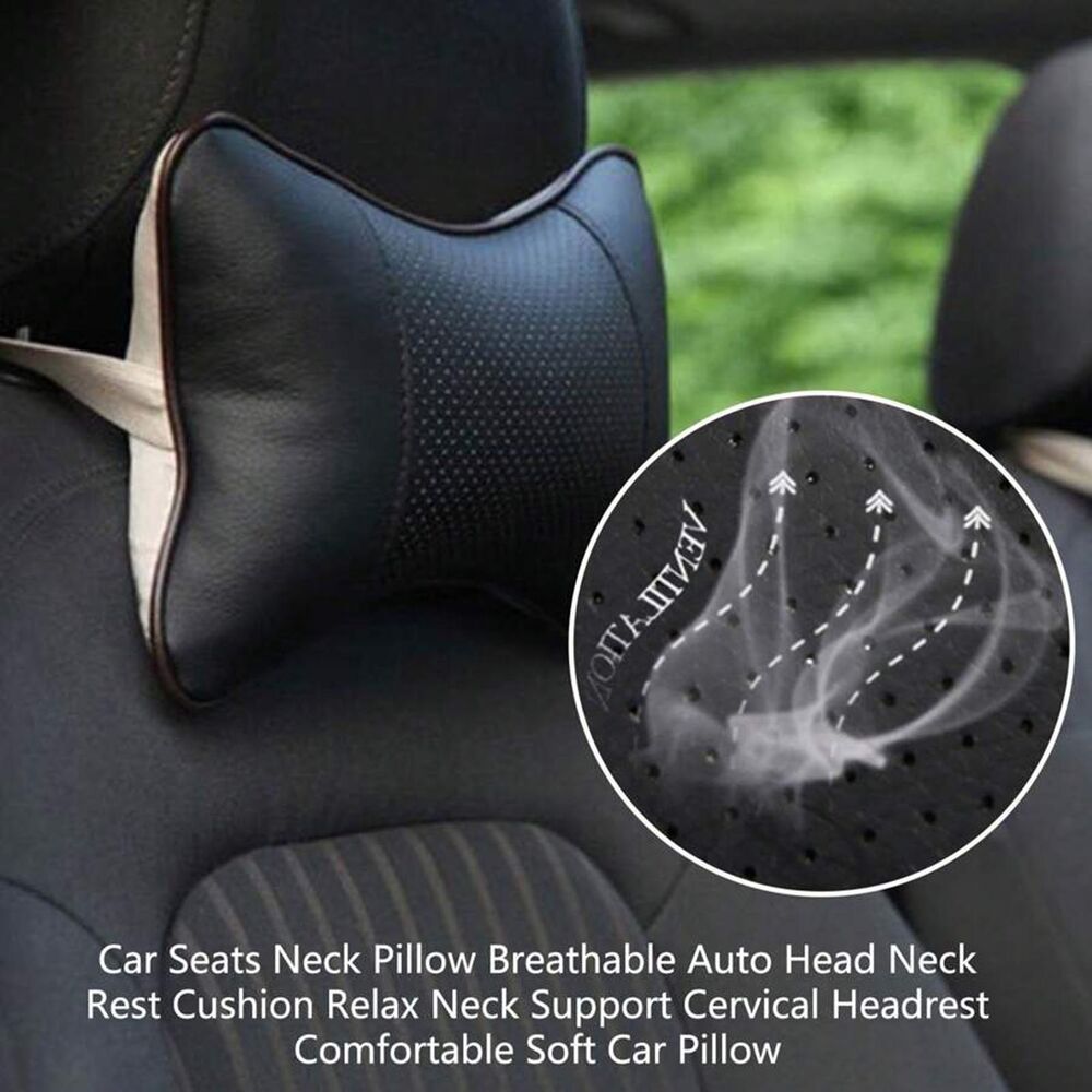 2x Car Seat Support Cushion Head Neck Rest Pad Travel Comfort Headrest Pillow