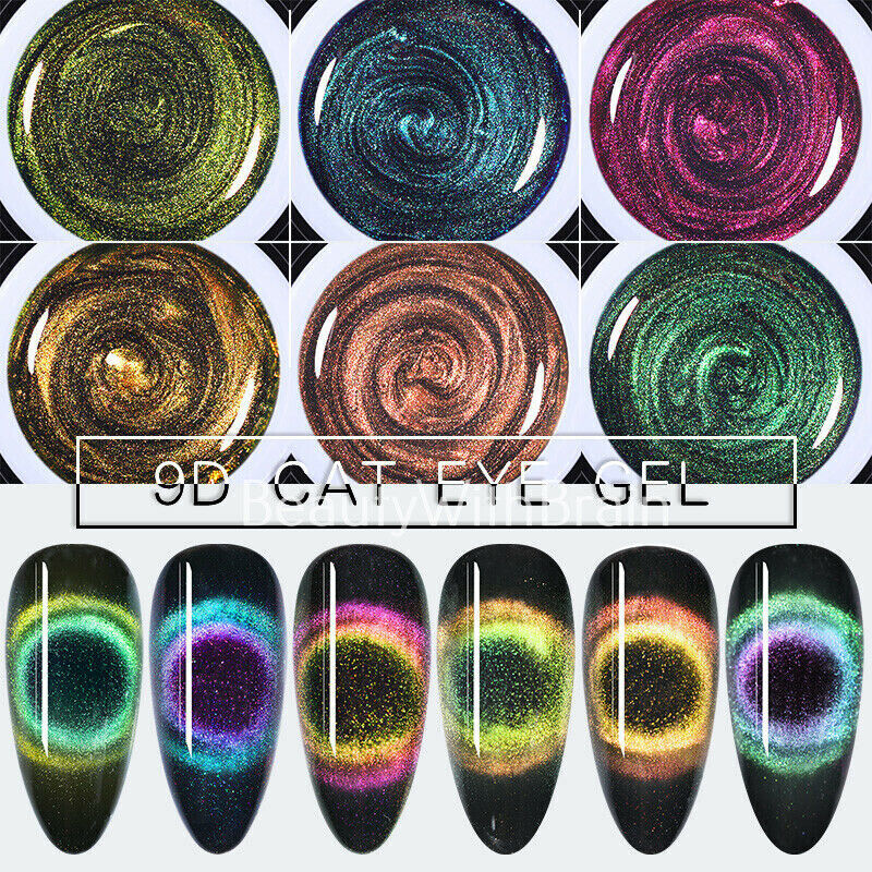 2pcs BORN PRETTY 9D Magnetic Cat Eye Gel Polish Soak Off UV Gel Nail Art Varnish