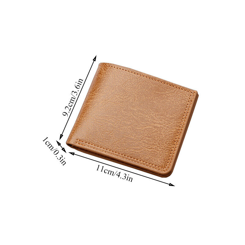 Men's Leather Bifold ID Card Holder Purse Wallet Billfold Handbag Slim Clutch