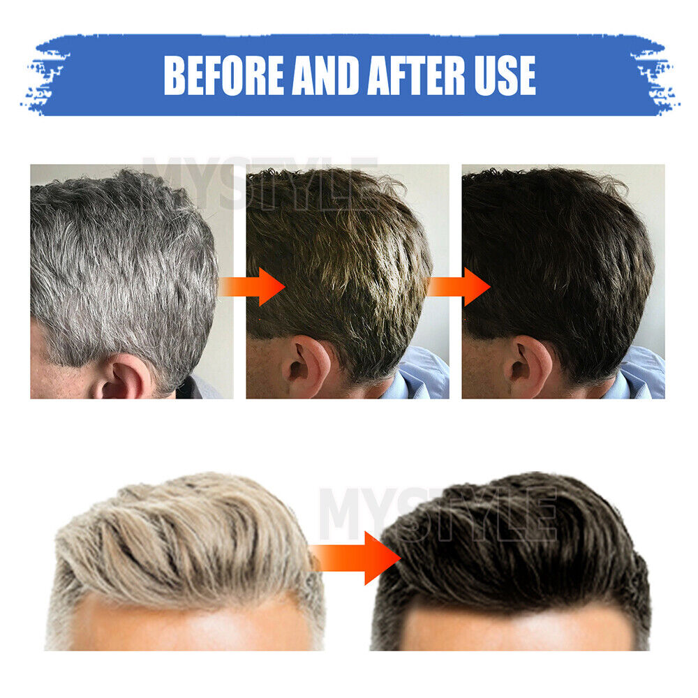 3x Men's Grey Coverage Bar Shampoo Hair Darkening-Black Soap Grey Hair Cover