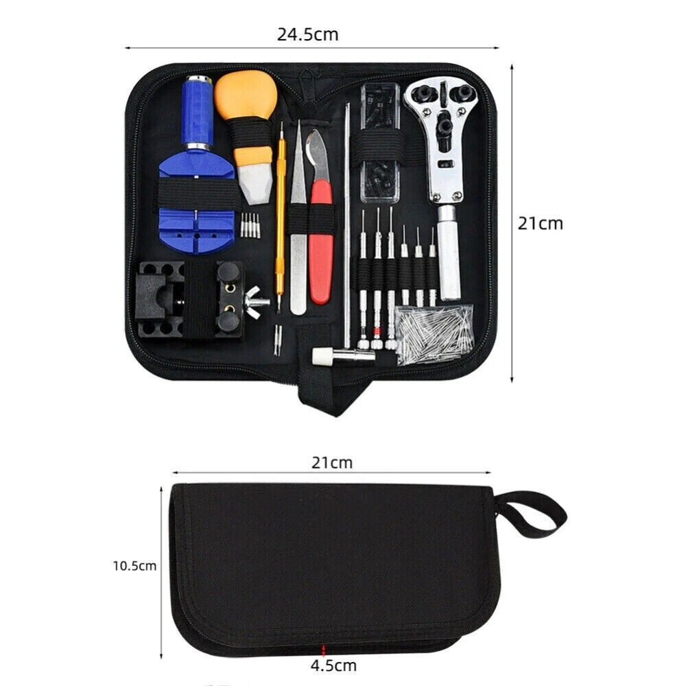 504pcs Watch Repair Tool Kit Back Case Opener Remover Spring Pin Bars Watchmaker