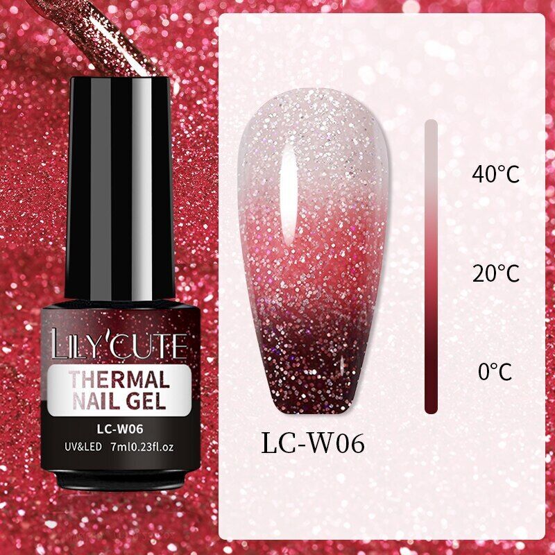 LILYCUTE Thermal Gel Polish Soak Off UV LED Color Changing Gel Nail Art Varnish