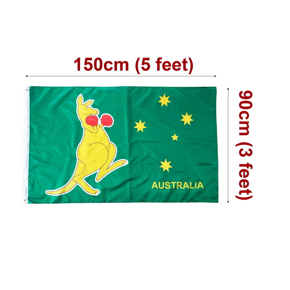 3X Boxing Kangaroo Flag 3x5 ft Australian National Symbol 90x150 cm Banner