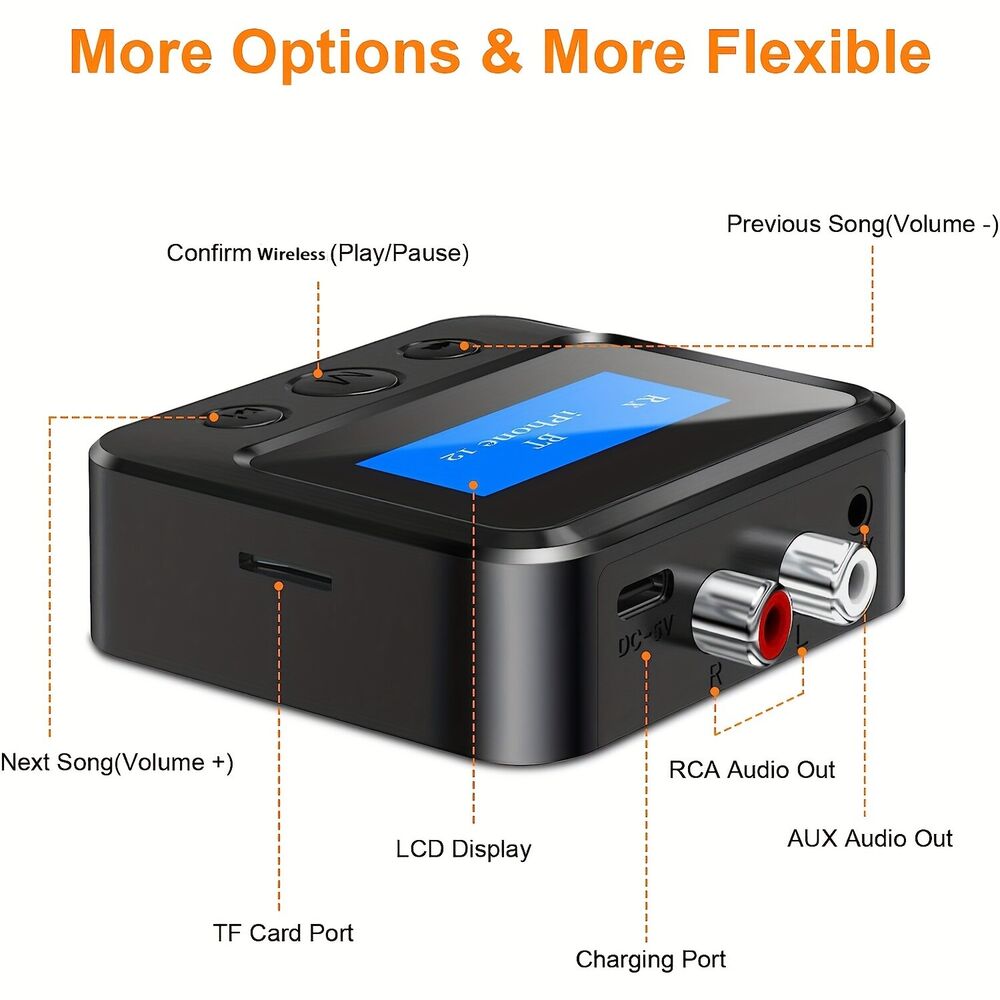 Audio Receiver Transmitter AUX RCA Wireless 5.0 Stereo Music Audio Adapter