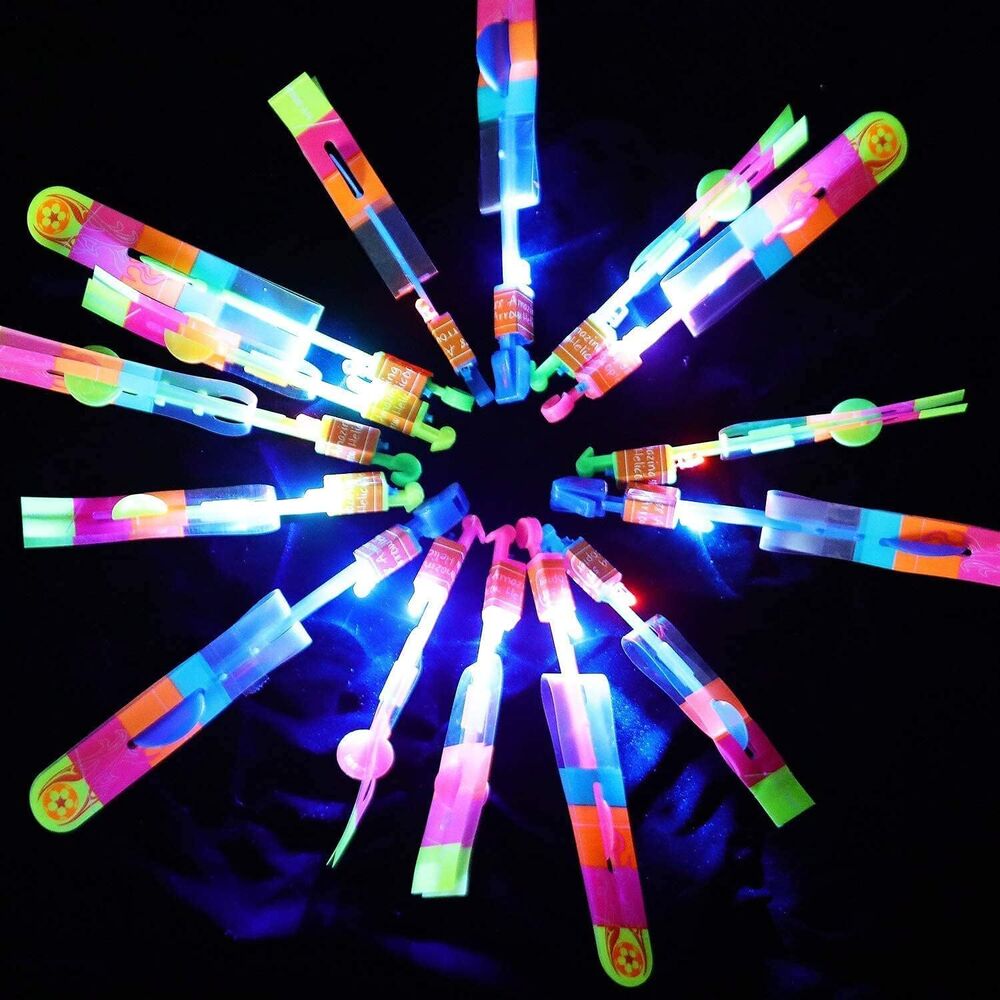 30X Amazing Led Light Arrow Flying Toy Kids Elastic Slingshot Flying Copters