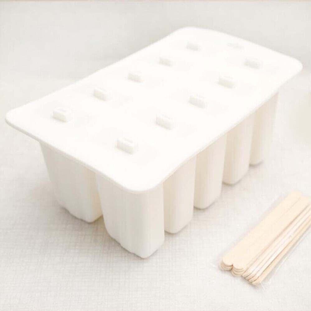 Silicone Ice Mould Cream Block Molds icy Pole Jelly Pop Popsicle Maker 10 Frozen