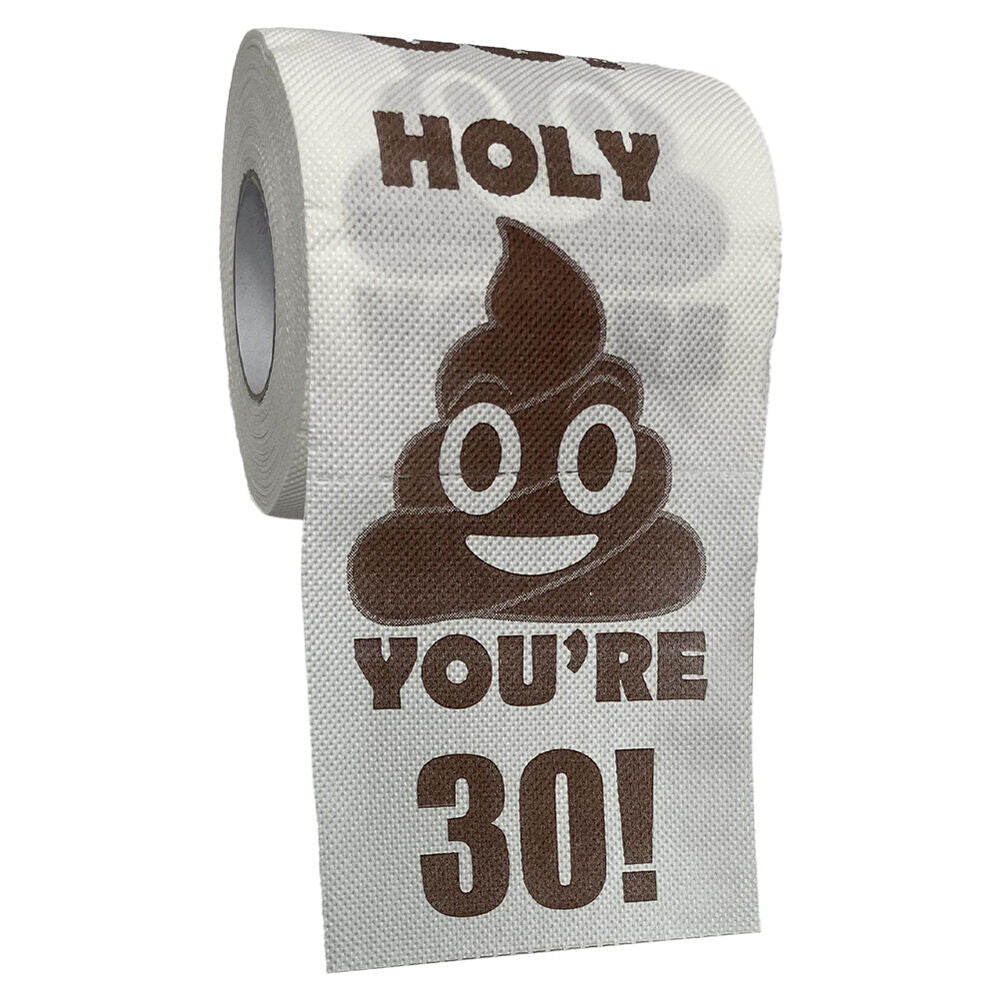 Funny Toilet Paper Roll Poop Printed Birthday Decoration 30th-60th Gifts Prank