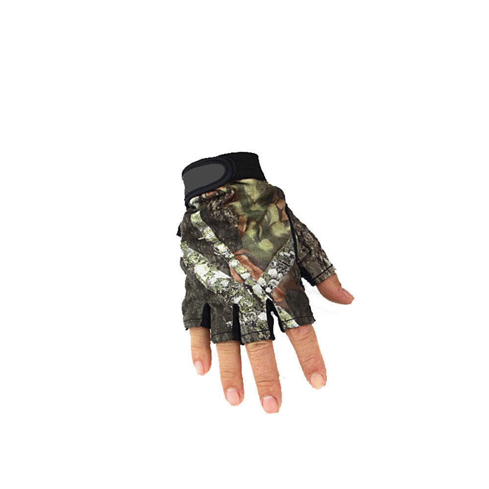 2x Antislip Fishing Gloves 5Fingerless Waterproof Hunting Outdoor Sun Protection