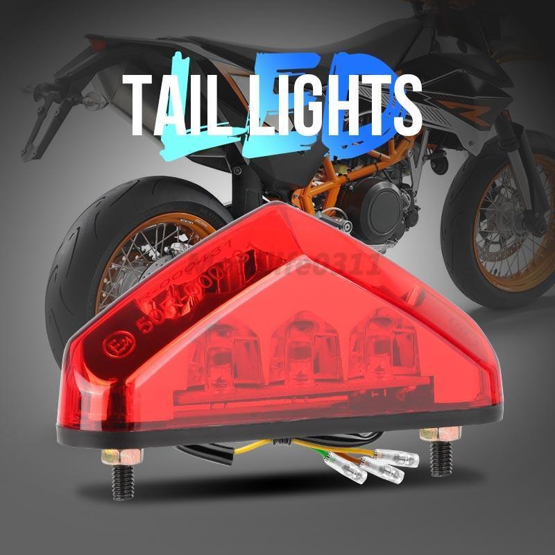 Universal Motorcycle LED Tail Light Rear Stop Brake License Number Plate Light