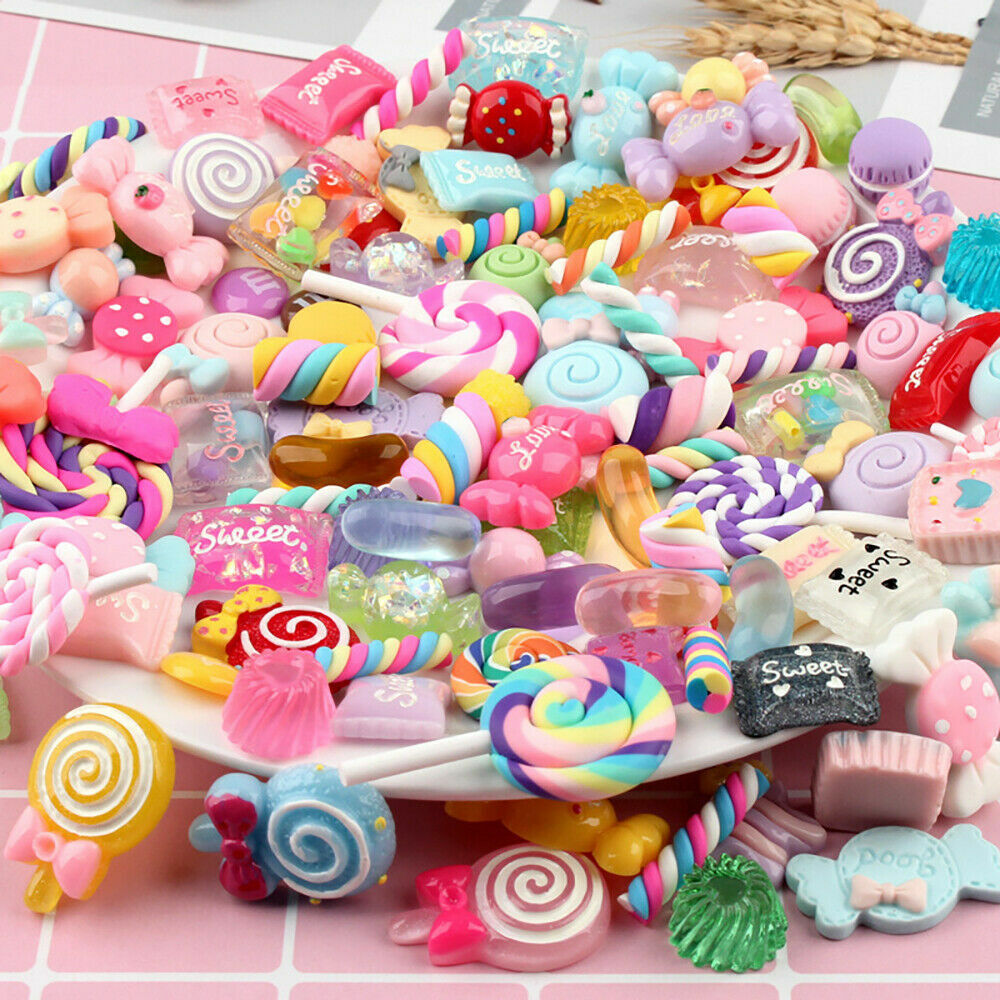 30x Candy Colorful Cute Bead Resin Charms Pendant DIY Handmade Jewelry Making