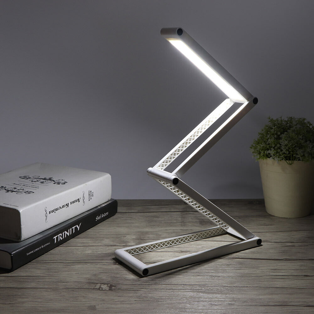 LED Desk Lamp Foldable Portable USB Rechargeable Table Light 2 Modes Dimmable