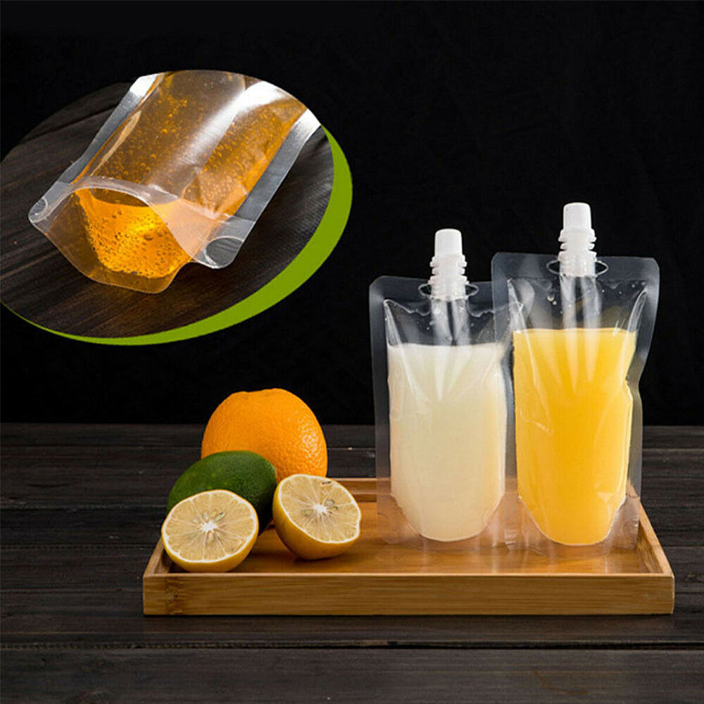 10pcs 500ML Plastic Stand-up Drink Bags Spout Pouch For Liquid Juice Milk