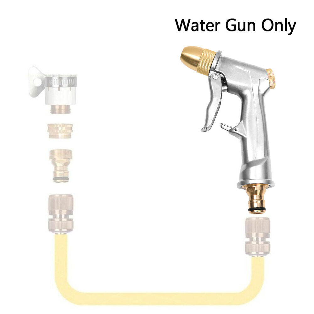 High Pressure Water Spray Gun Brass Nozzle Garden Hose Pipe Lawn Car Wash