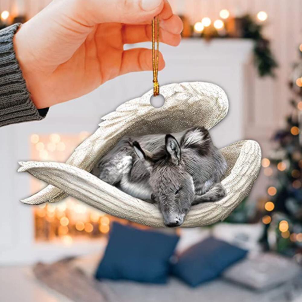 Hanging Ornament Keychain Cute Sleeping Angel Animal Pendant Wing Car Gift