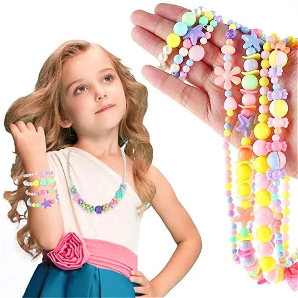 Jewelry Making Toy Necklace Building Kit Weaving Bracelet Handmade Bead Toy