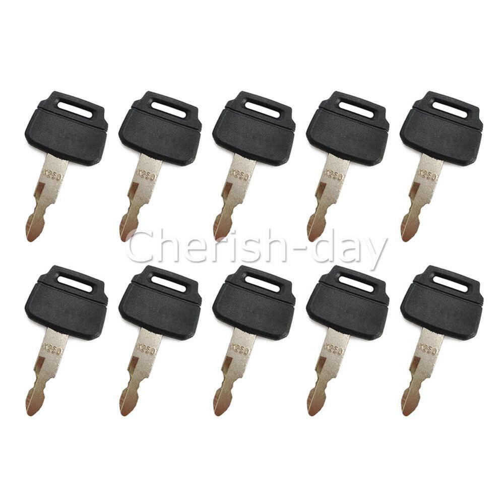 10Pack Kobelco K250 Excavator Keys New Holland Kawasaki Wheel Loader Case tool