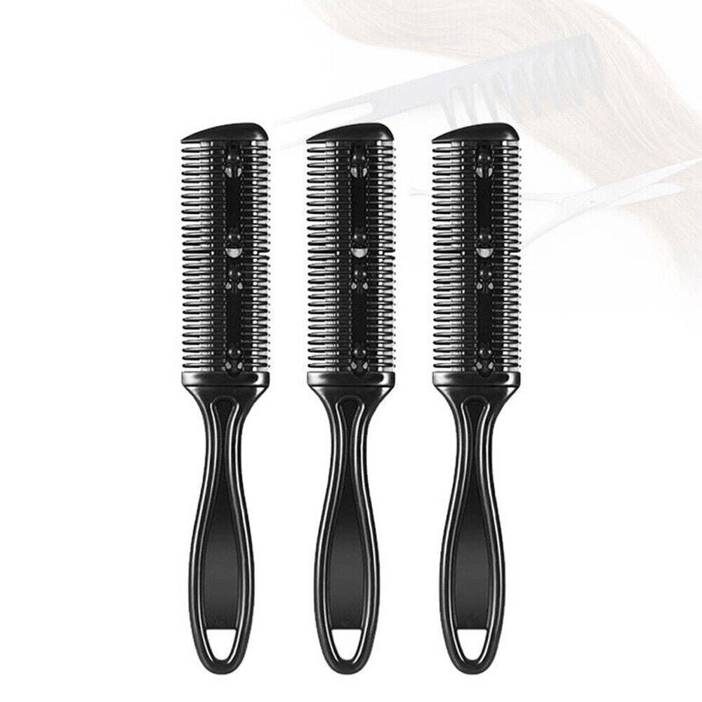 3Pcs Hair Thinning Cutting Trimmer Razor Comb with Blades Hair Cutter Comb Tools