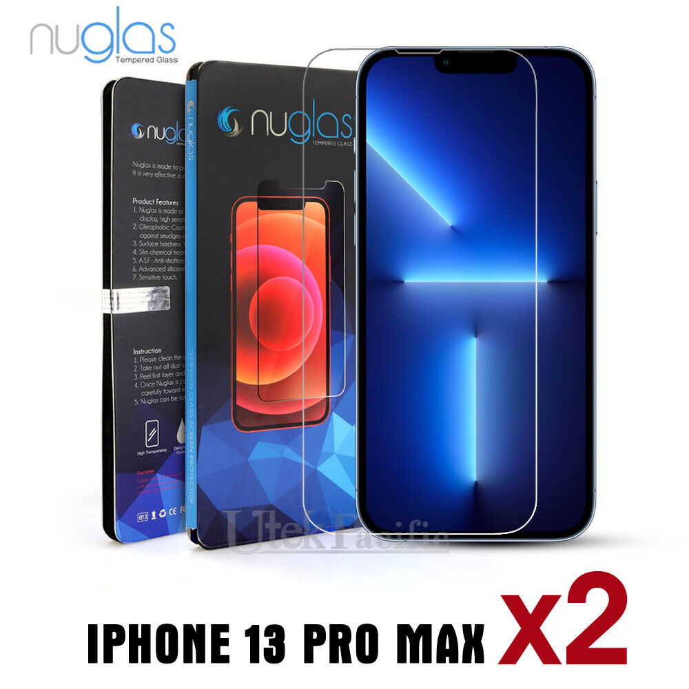 2xFor iPhone 15 14 13 12 11 Pro XS Max XR 8 Plus Tempered Glass Screen Protector