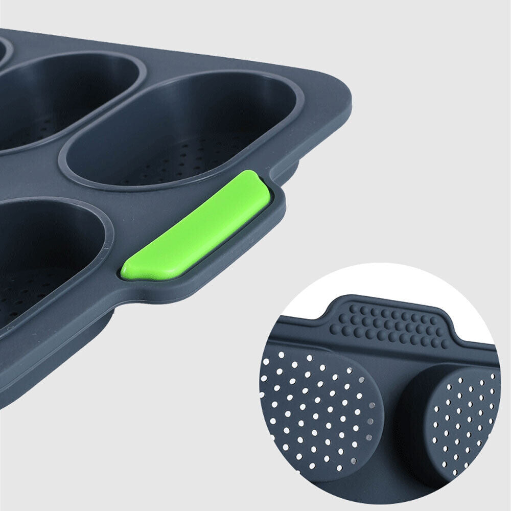 Silicone 8 Holes Loaf Toast Bread Baking Pan Non Stick Cake Bakeware Mould Tray