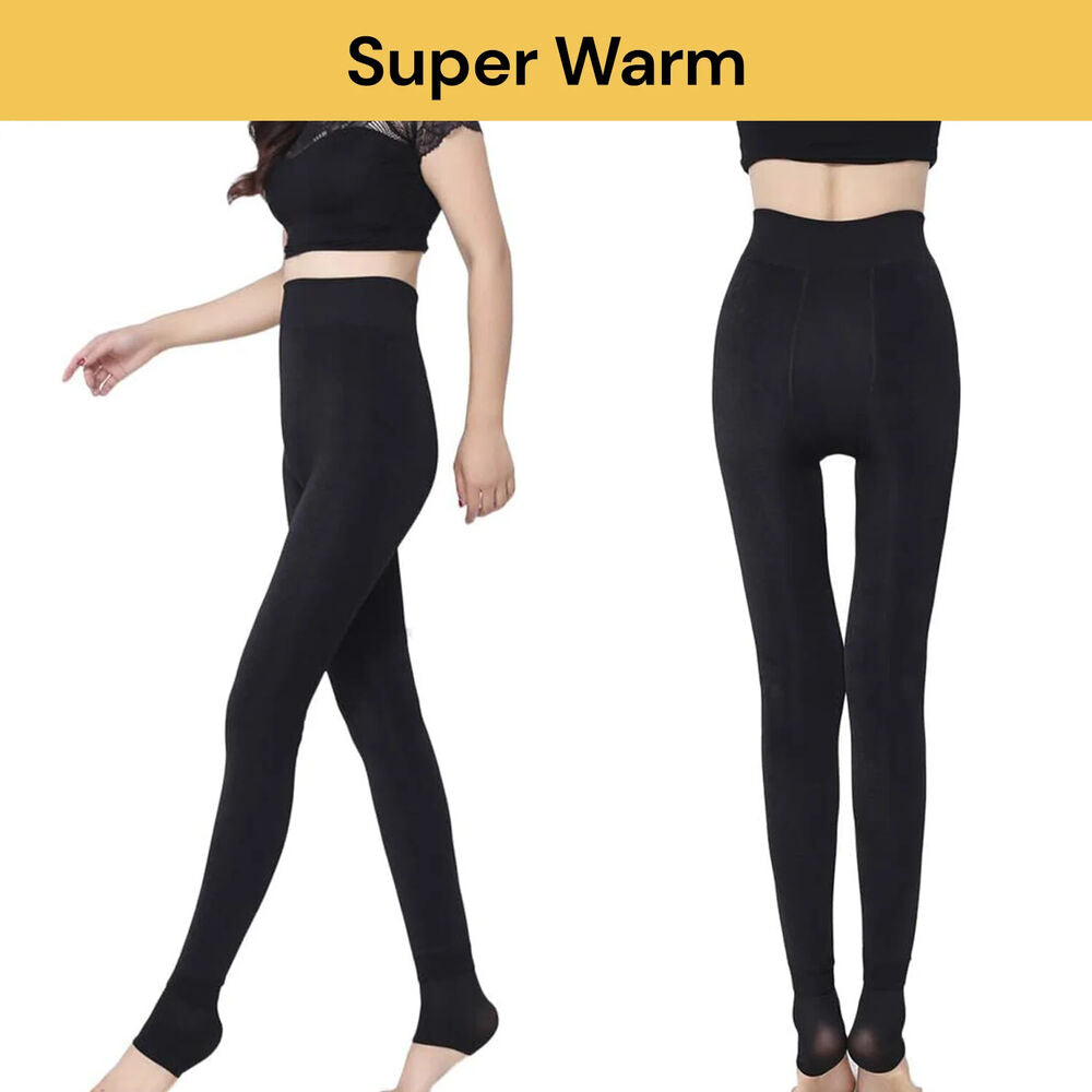 Women Winter Thick Warm Fleece Lined Blend Thermal Stretchy Leggings Long Pants