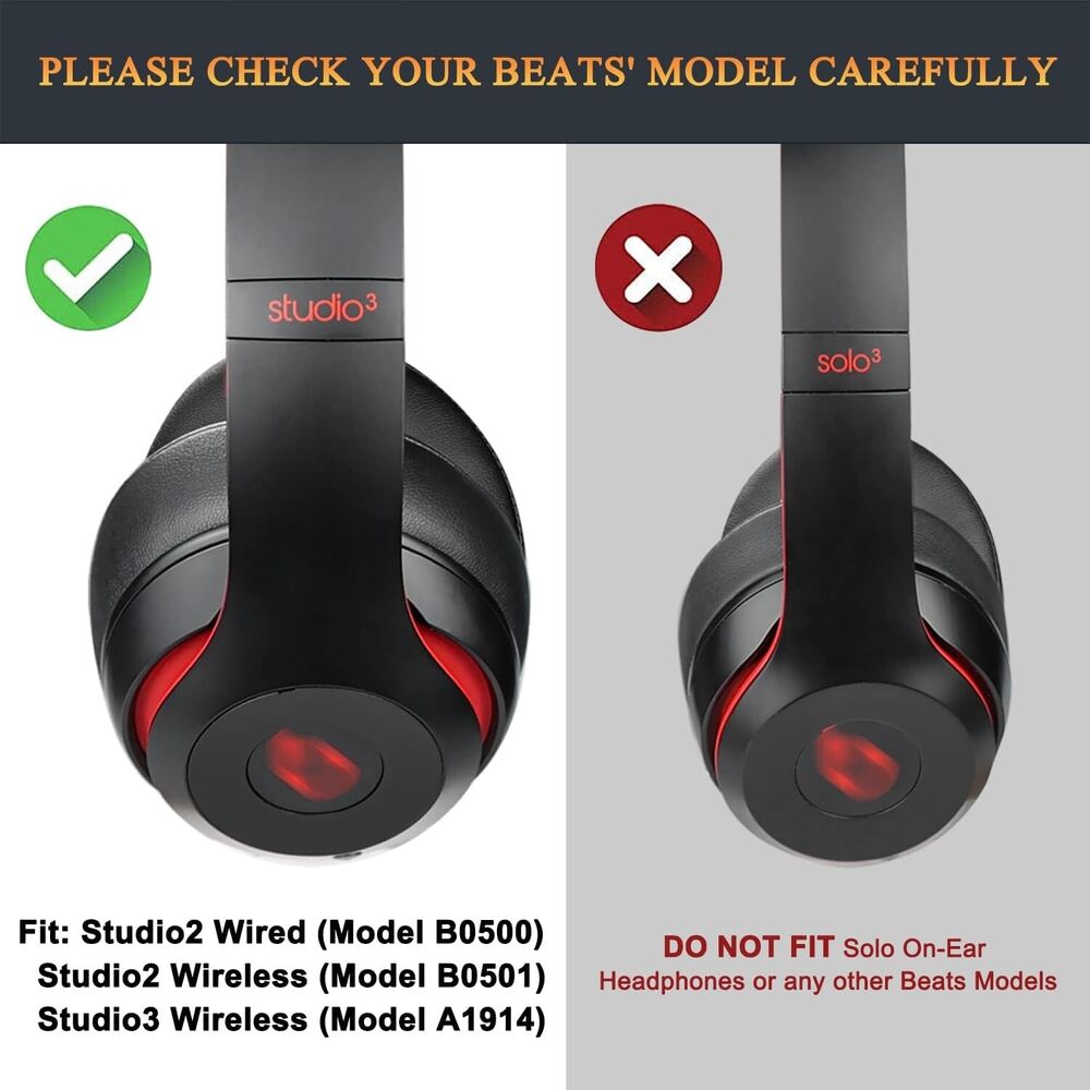 Replacement Ear Pads Beats Studio 2.0 /3.0 Wired & Wireless Headphones Cushions