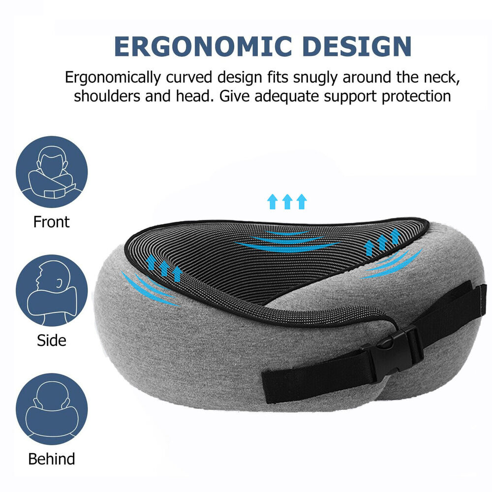 Memory Foam Neck Pillow Comfortable & Breathable Soft U Shaped Pillow for Travel