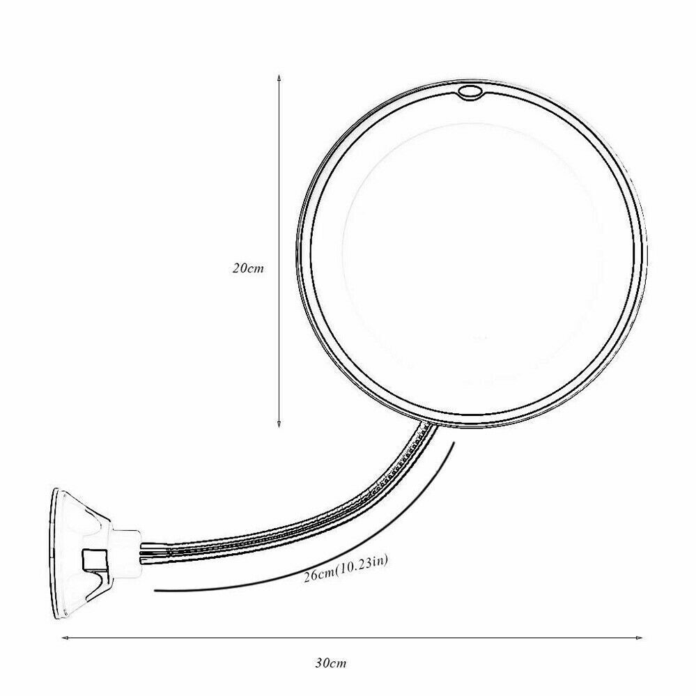 10X Magnifying Makeup Mirror With LED Light Cosmetic 360° Rotation Flexible