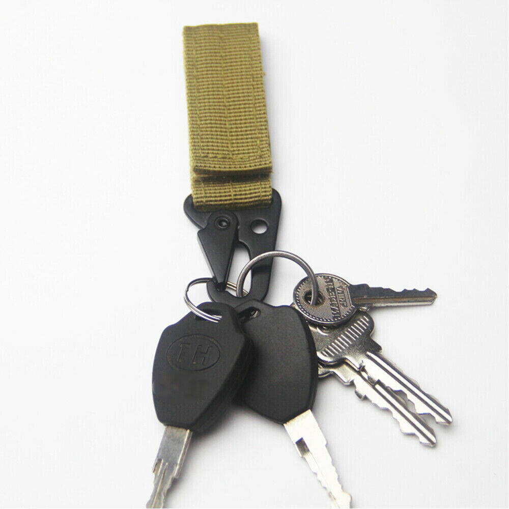 Military Nylon Key Hook Webbing Molle Buckle Outdoor Hanging Belt Carabiner Clip