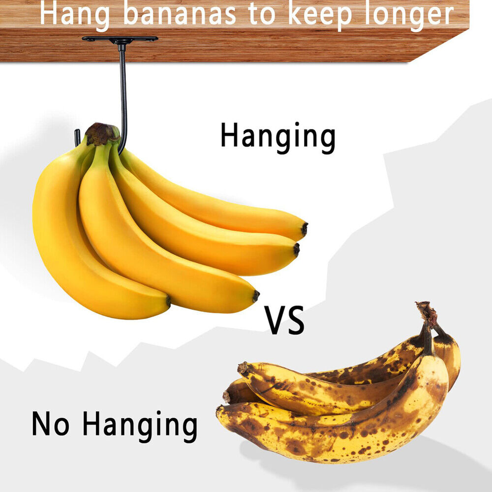 Under Cabinet Banana Hook with Pre-drilled Holes Banana Hanger for Kitchen Items