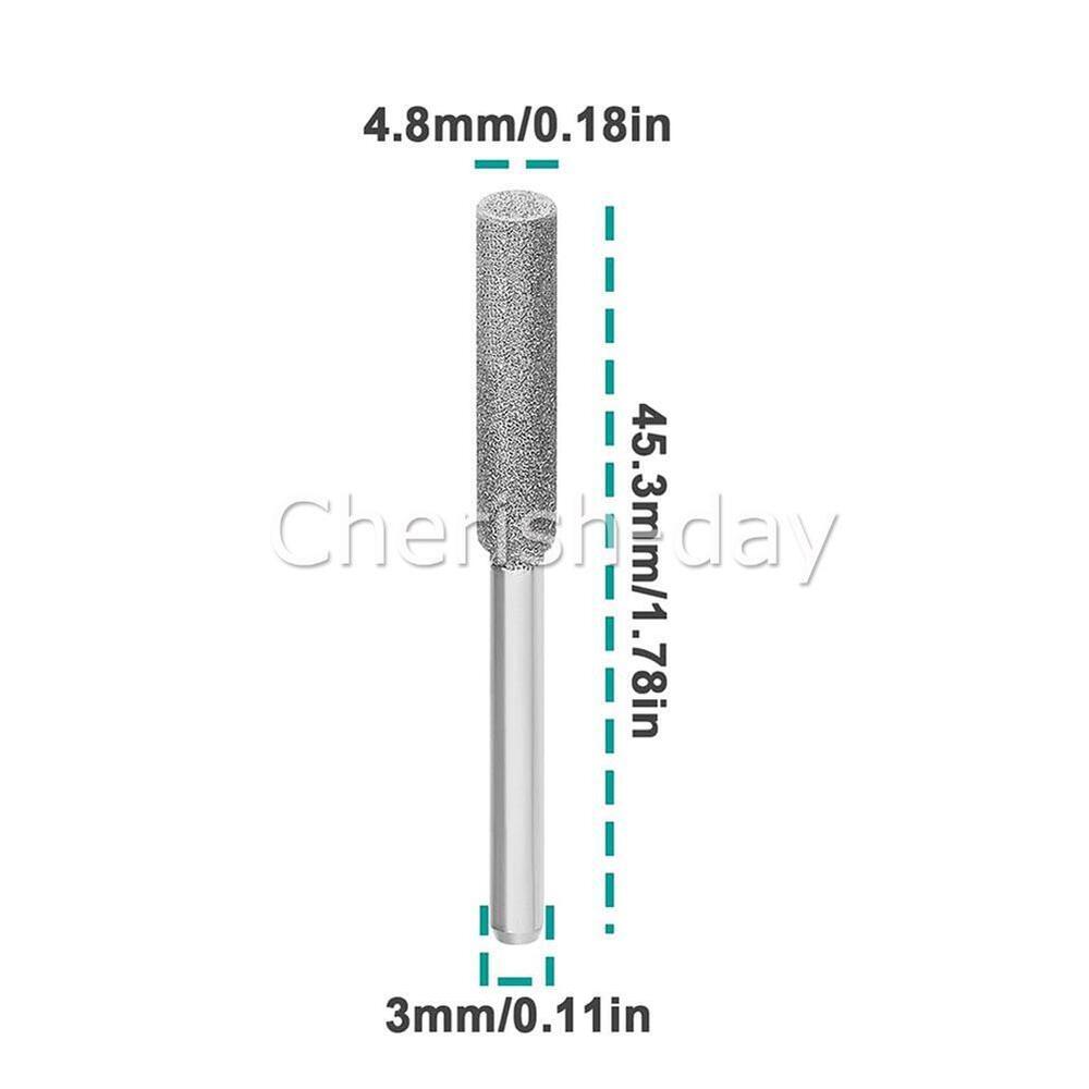 X10 4.8MM Diamond Chainsaw Sharpener Sharpening Stone Grinding File Tool Silver