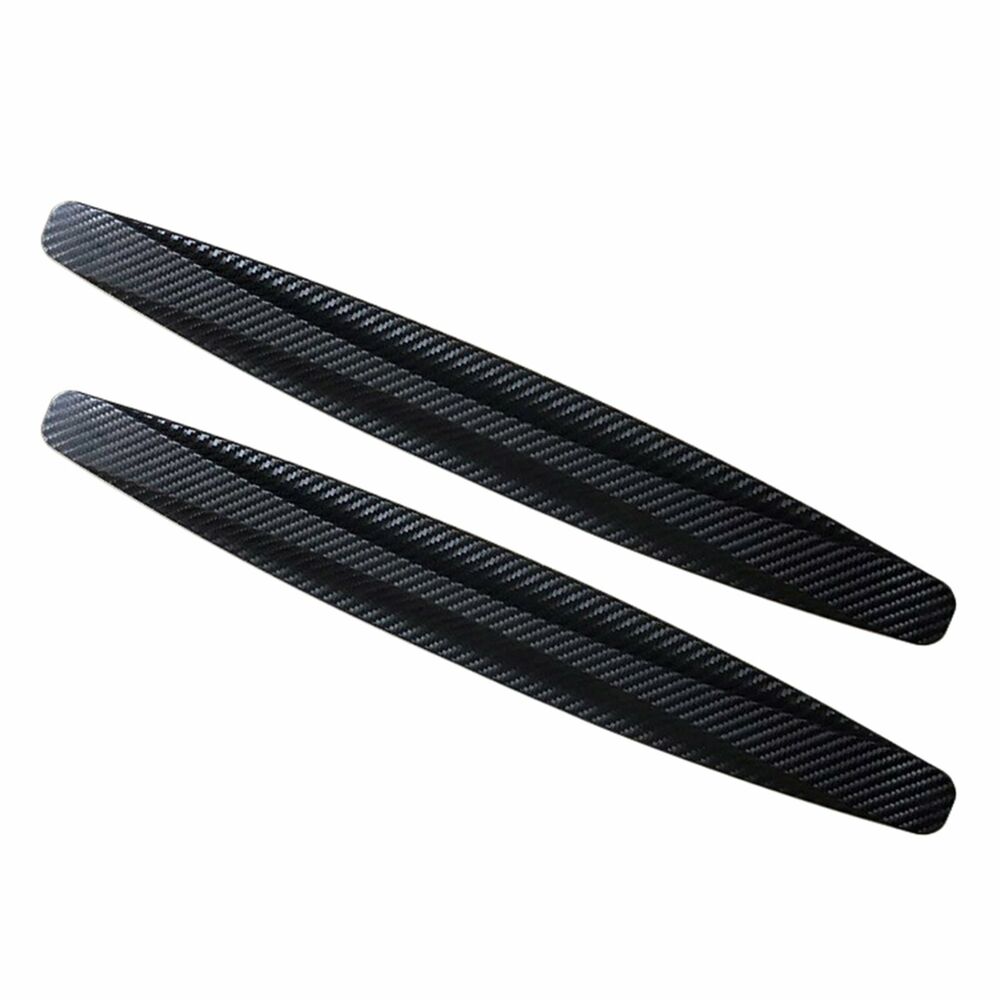 4PCS Car Carbon Fiber Anti-rub Unique Black Strip Bumper Corner Protector Guard