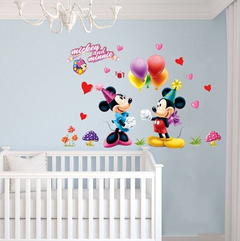 Wall Stickers Removable Mickey Mouse Kids Nursery Decal Picture Art Bedroom