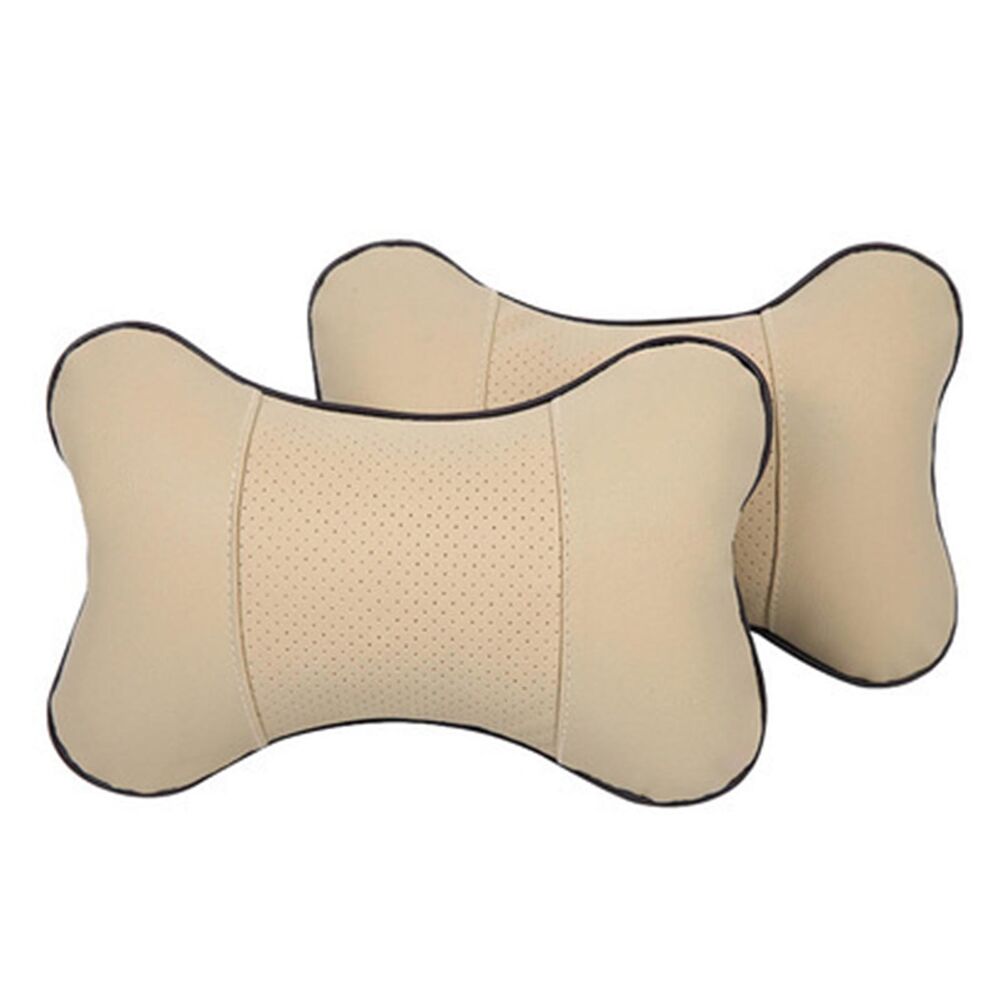 2x Car Seat Support Cushion Head Neck Rest Pad Travel Comfort Headrest Pillow