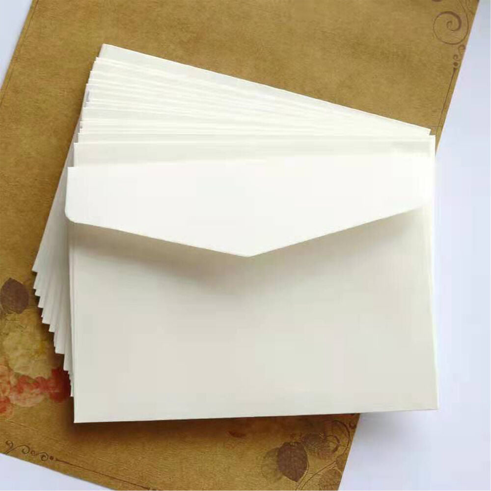 100PCS Mini Envelopes Small White Kraft Brown 82mm x 115mm Wedding RSVP Cards