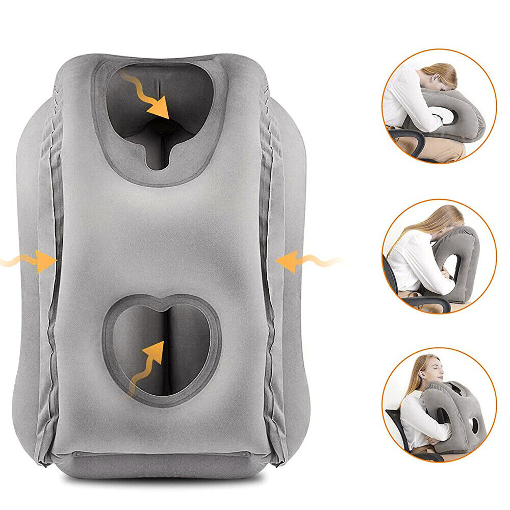 2X Portable Inflatable Travel Pillow for Car Office Avoid Neck Shoulder Pain