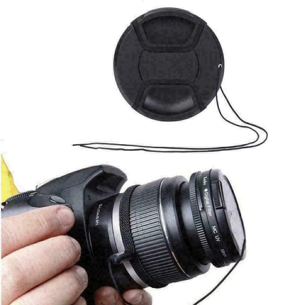 52mm Center Pinch Snap Front Lens Cap Cover For Cam Nikon! String NEW