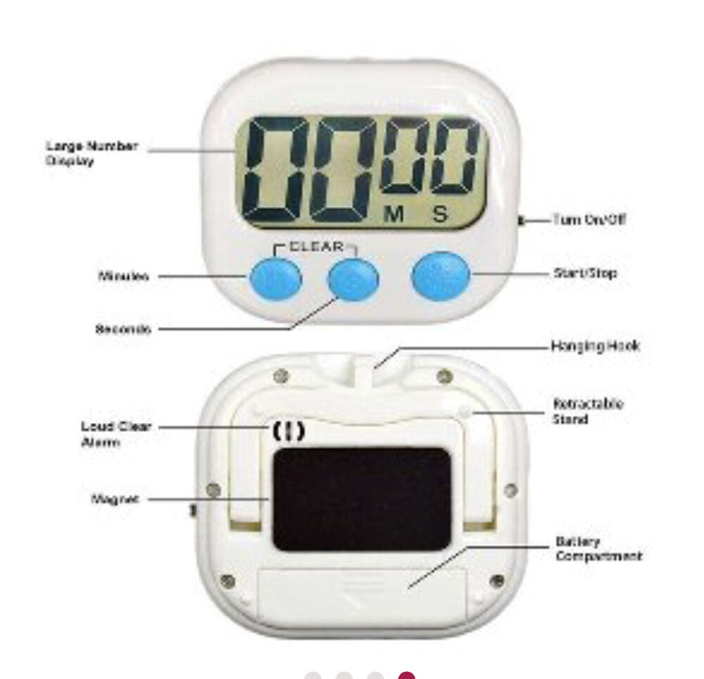 LARGE DIGITAL CLOCK COUNT DOWN TIMER MAGNETIC STICK COOK ALARM KITCHEN SPORT LCD