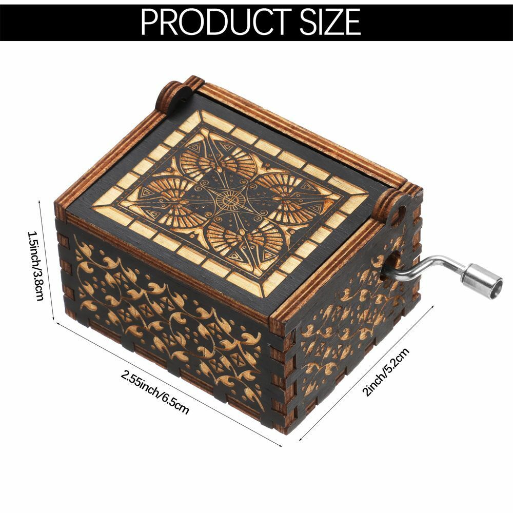 You are My Sunshine Music Box Black Engraved Hand-Cranked Wooden Suitable Gifts