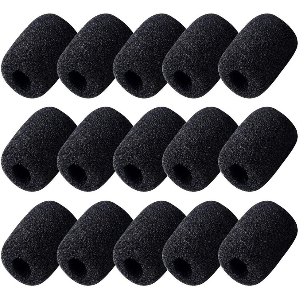 10 Pcs 30x20x8MM Mini Microphone Headset Windscreen Sponge Foam Mic Cover