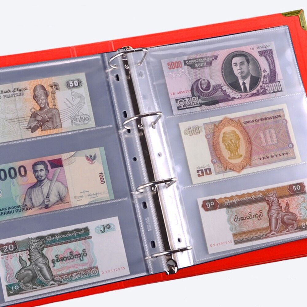 600 Page Banknote Album Sheet Notes Paper Money Collection Book Holder Protector