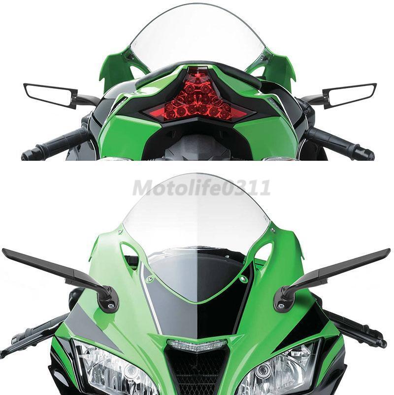 Wind Wing Rearview Side Mirror Rotating For Kawasaki Ninja 650 400 300 250 ZX6R