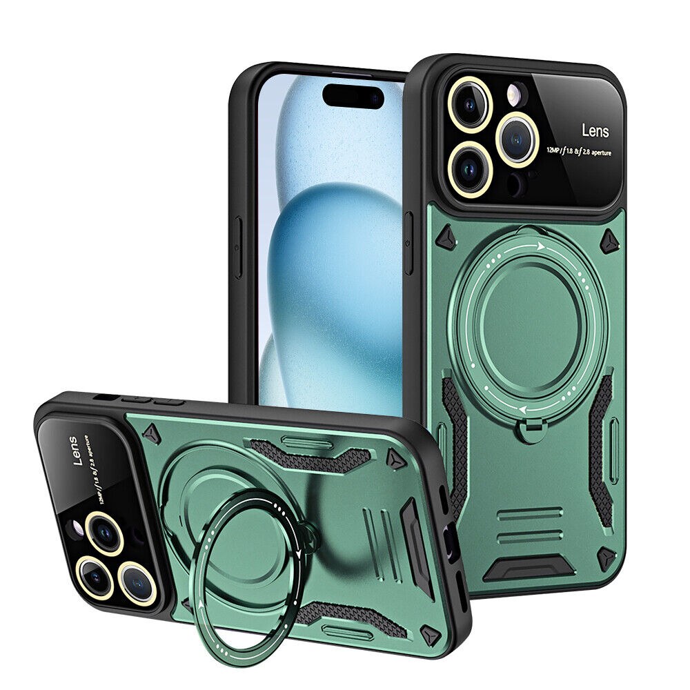 For iPhone 15 14 13 12 11 Pro Magnetic Shockproof Armor Stand Magnetic Ring Case