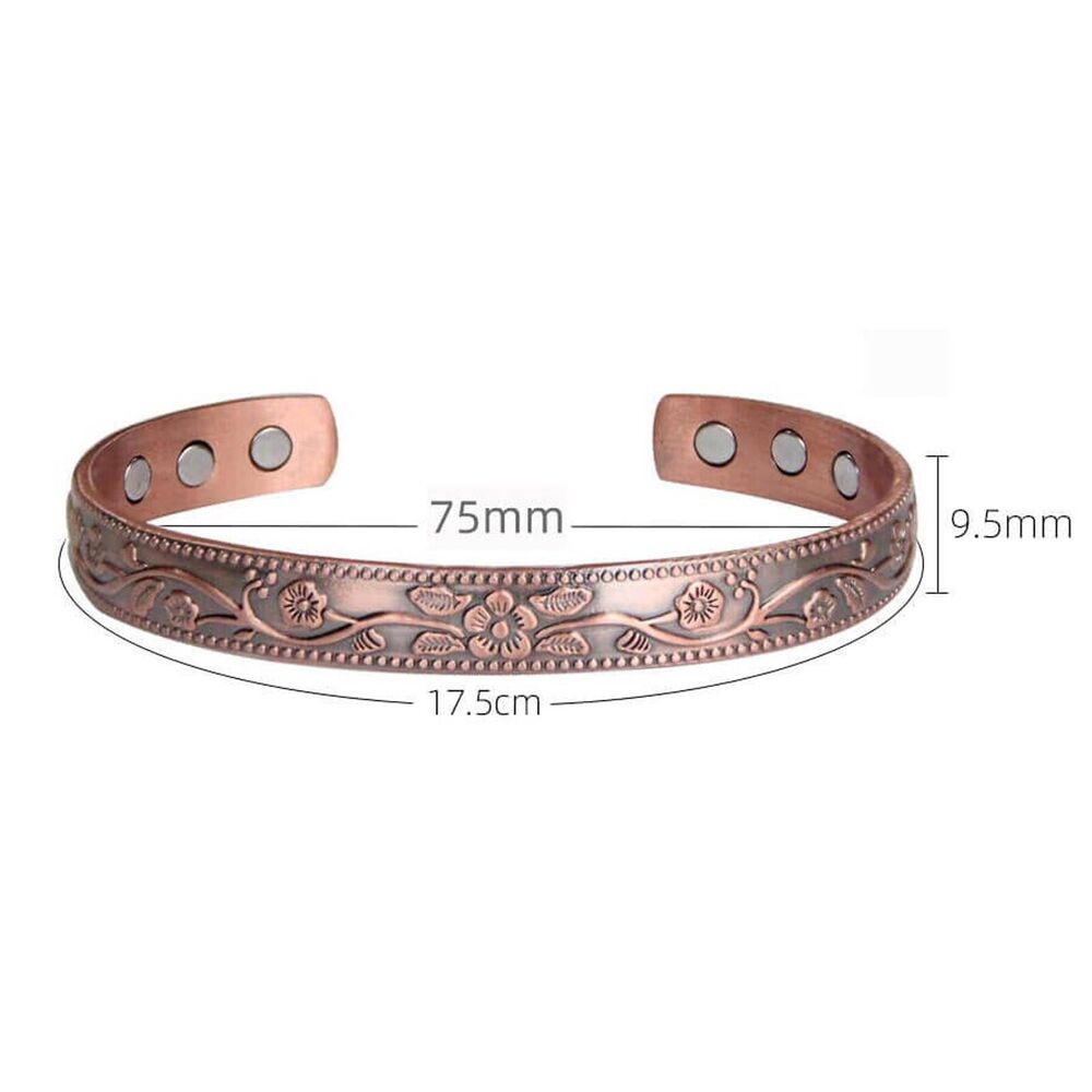 Pure Copper Magnetic Bracelet Arthritis Pain Relief Bangle Healing Therapy Gift