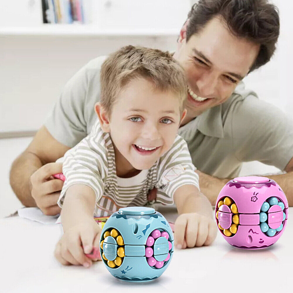 Intelligence Fidget Rotating Kid Finger Toy Stress Relief Magic Bean Cube Puzzle